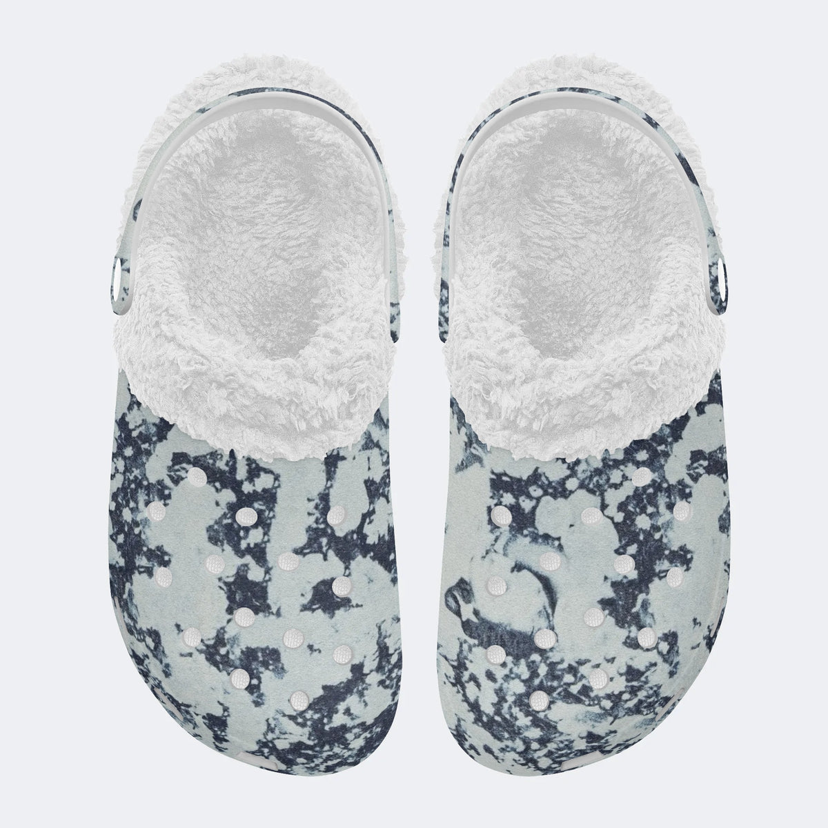 Unisex Ink Print - Fur Lined Slippers/Sandals