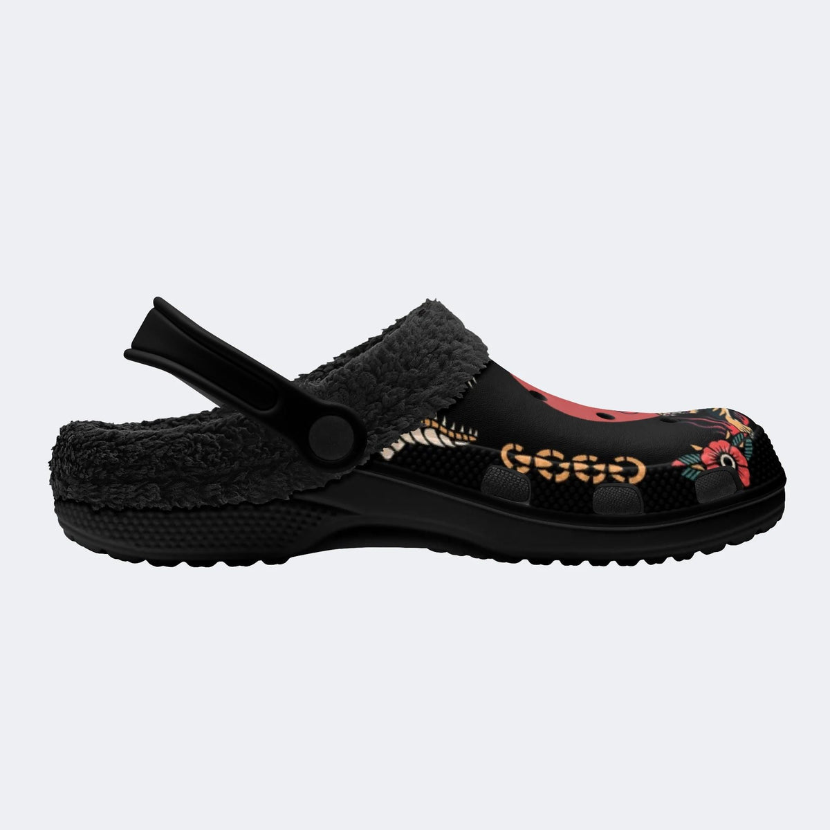 Tiger And Crocodile Print - Fur Lined Slippers/Sandals
