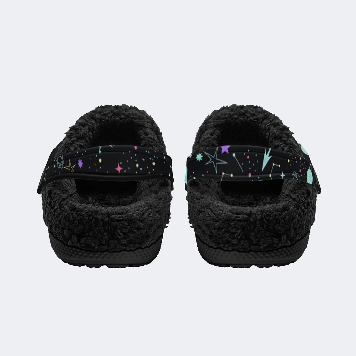 Colorful Space Galaxy - Fur Lined Slippers/Sandals
