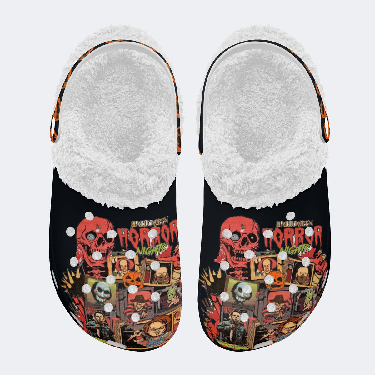 Halloween Horror Print - Fur Lined Slippers