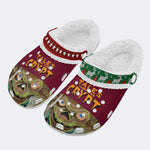 Unisex Tales Crypt Zombie Art Print - Fur Lined Slippers/Sandals