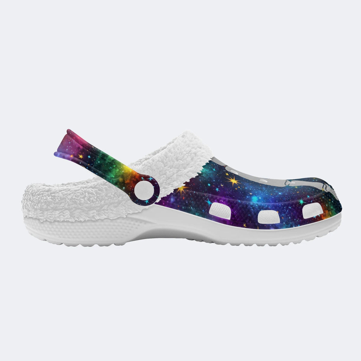 Cosmic Star Toe Bone Print - Fur Lined Slippers/Sandals