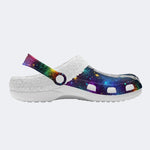 Cosmic Star Toe Bone Print - Fur Lined Slippers/Sandals