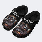 Horror Movie Vintage Print - Fur Lined Slippers