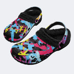 Colorful Graffiti Art - Fur Lined Slippers/Sandals