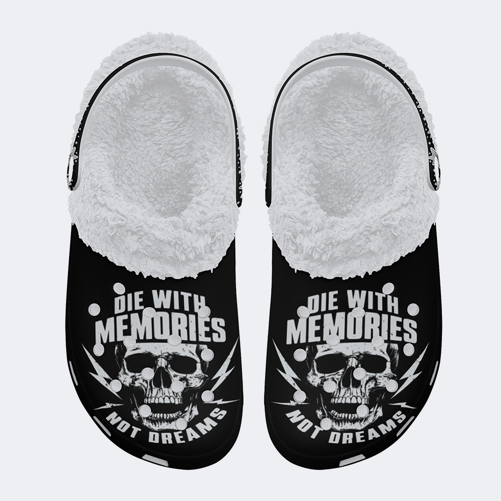 Die With Memories Not Dreams - Fur Lined Slippers/Sandals