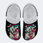 Horror Print - Fur Lined Slippers/Sandals