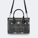 Mechanical Panel Print - Leather Handbag