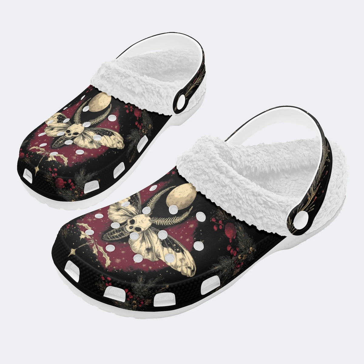 Christmas Death Moth Art Print - Fur Lined Slippers/Sandals