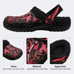 Dark Flower Art - Fur Lined Slippers/Sandals