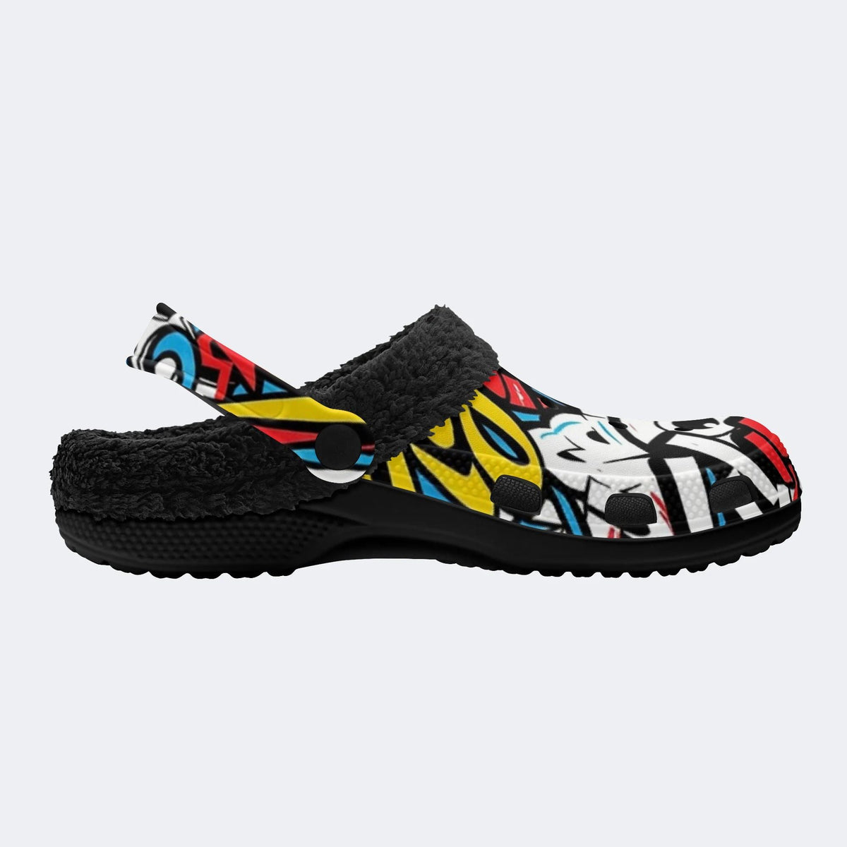 Bold Pop Graffiti Art - Fur Lined Slippers/Sandals
