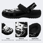 Gothic Horned Skull Chain - Fur Lined Slippers/Sandals