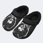 Lovers Bone Skull - Fur Lined Slippers/Sandals