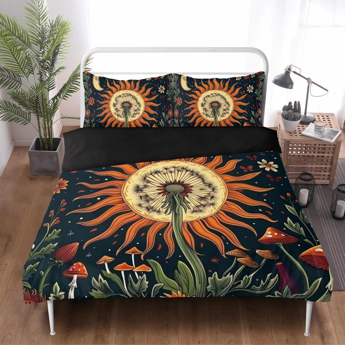 Mystic Floral Boho Print - Three Piece Bedding Set