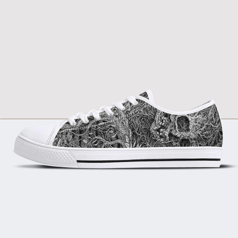 Cover for Caecus Skull Low Top Canvas Shoes