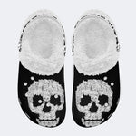 Vintage Kitty Skull Unisex - Fur Lined Slippers/Sandals