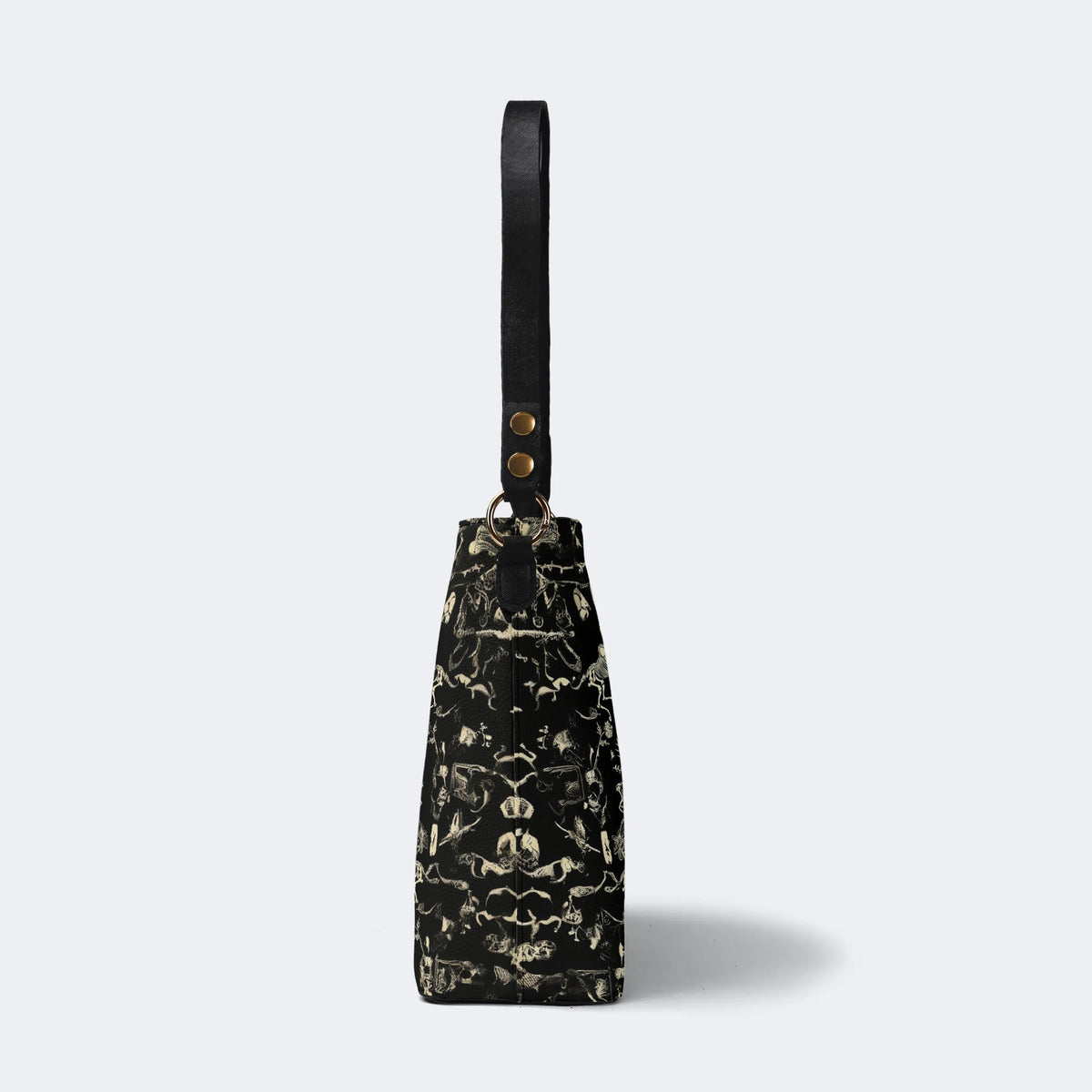 Dark Cottagecore Forest Animal Bones Print - Bucket Bag
