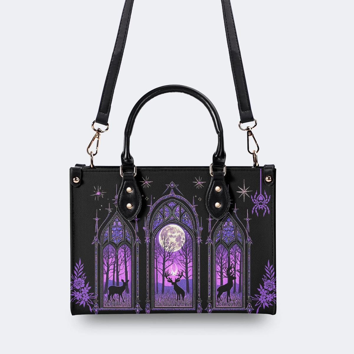 Forest Outside The Window - Leather Handbag