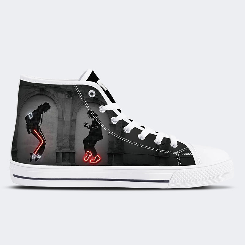 Hohe Segeltuchschuhe mit Michael Jackson-Print