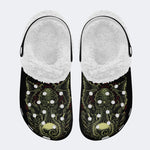 Vintage Octopus Print - Fur Lined Slippers/Sandals