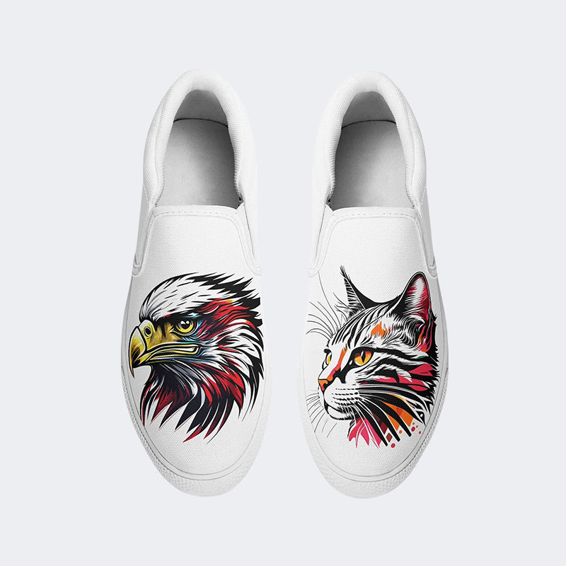 Cat&Eagle Print - Slip On Shoes