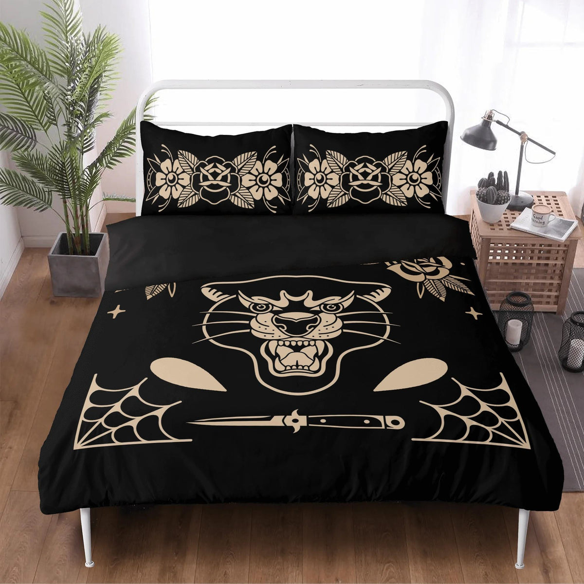 Black Panther Print - Three Piece Bedding Set