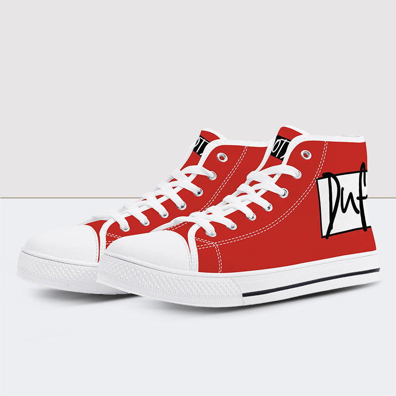 Duff Series Red High Top Canvas Shoes