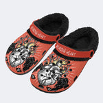 Burning Hearts Print - Fur Lined Slippers/Sandals