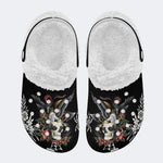 Eagle Skull Print - Fur Lined Slippers/Sandals