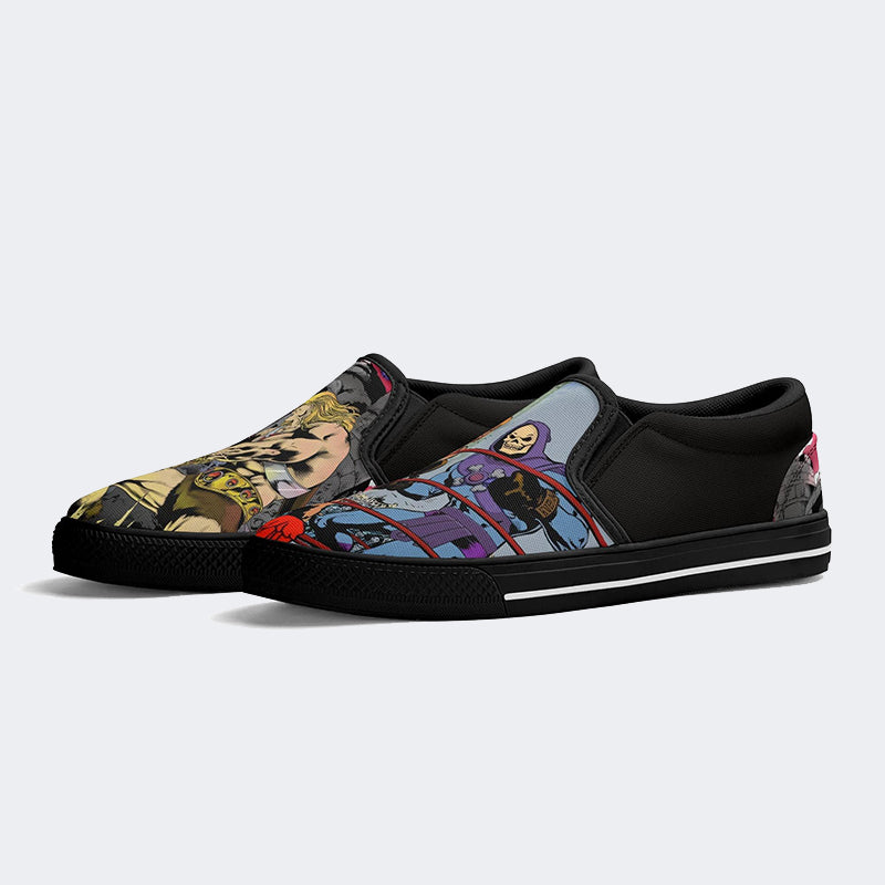 Unisex Wrestling Art Illustration Printed - Slip On Shoes