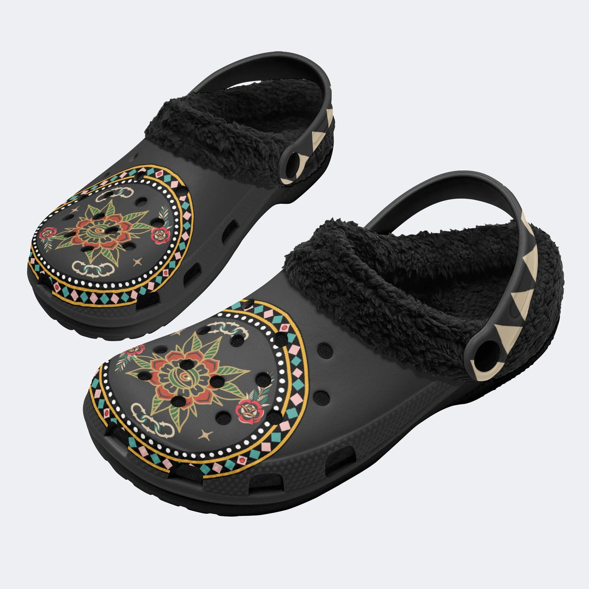 Blooming Eye - Fur Lined Slippers/Sandals