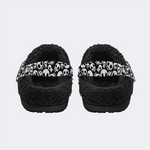 Horror Skull Print - Fur Lined Slippers/Sandals