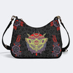 Classic Death Moth Print - Leather Crossbody Bag