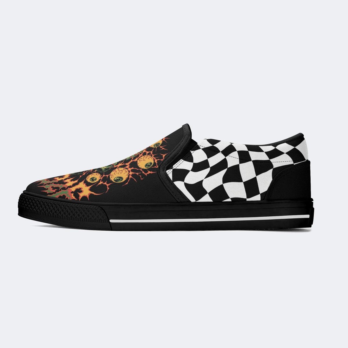 Art Skull Print - Slip On Shoes