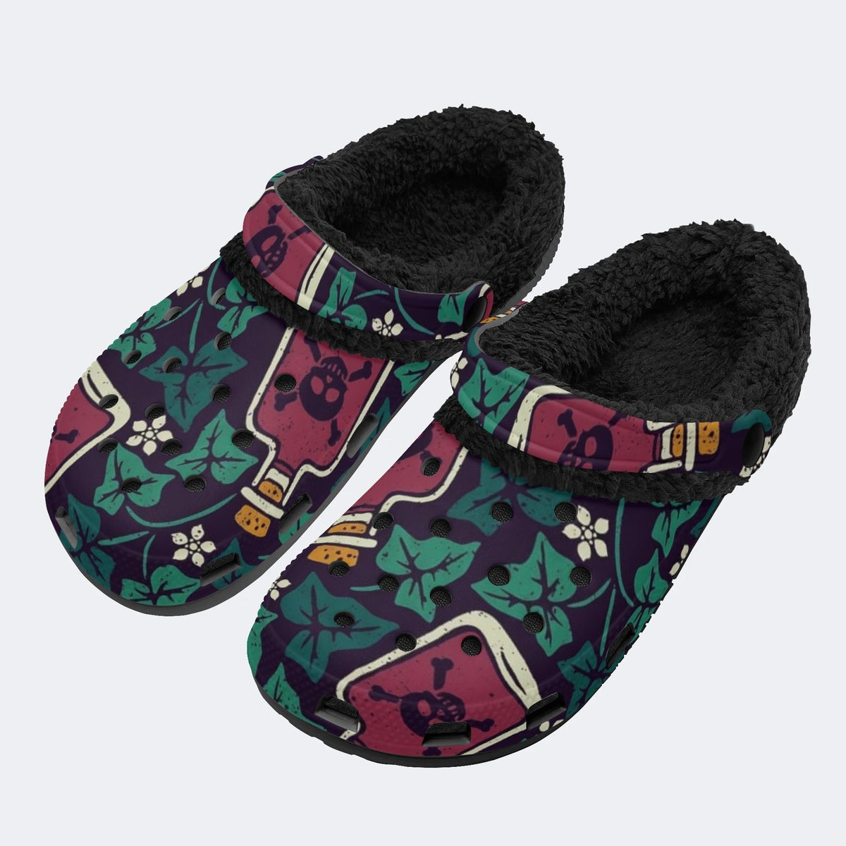 Skull Poison Ivy - Fur Lined Slippers/Sandals