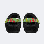Grinch Santa Hat - Fur Lined Slippers/Sandals