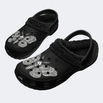 Dark Death Moth - Fur Lined Slippers/Sandals