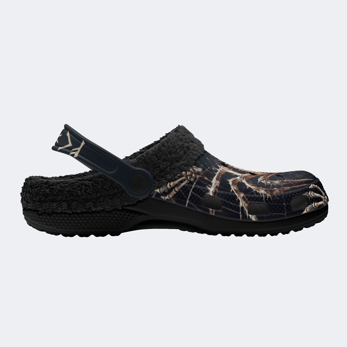 Gothic Rune Spider‑Fur Lined Slippers Sandals