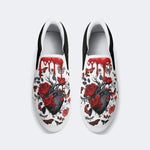Heart Rose Butterfly Print - Slip On Shoes