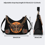 Old School Death Moth Vintage Print - Leather Crossbody Bag