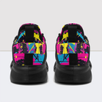 Neon Graffiti Print Elastic Sport Sneakers