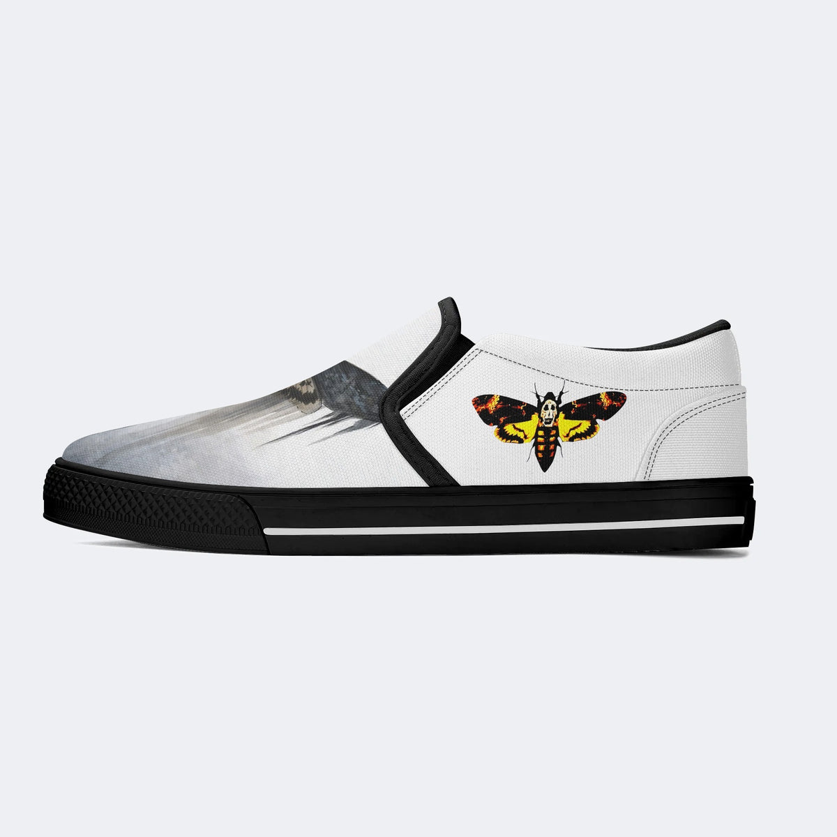 Surreal Death Moth Print - Slip On Shoes