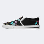 Fluorescent Moth And Botanical Print - Slip On Shoes