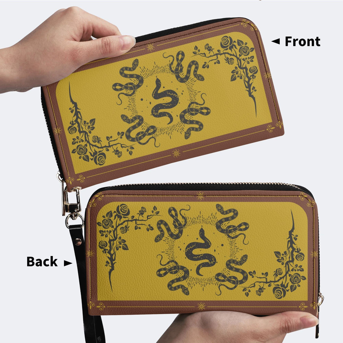 Inscribed Viper Print - Leather Wallet