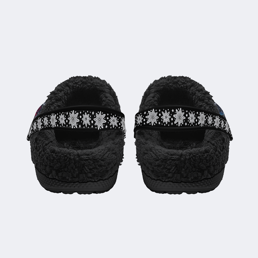 Skull&Flowers - Fur Lined Slippers/Sandals