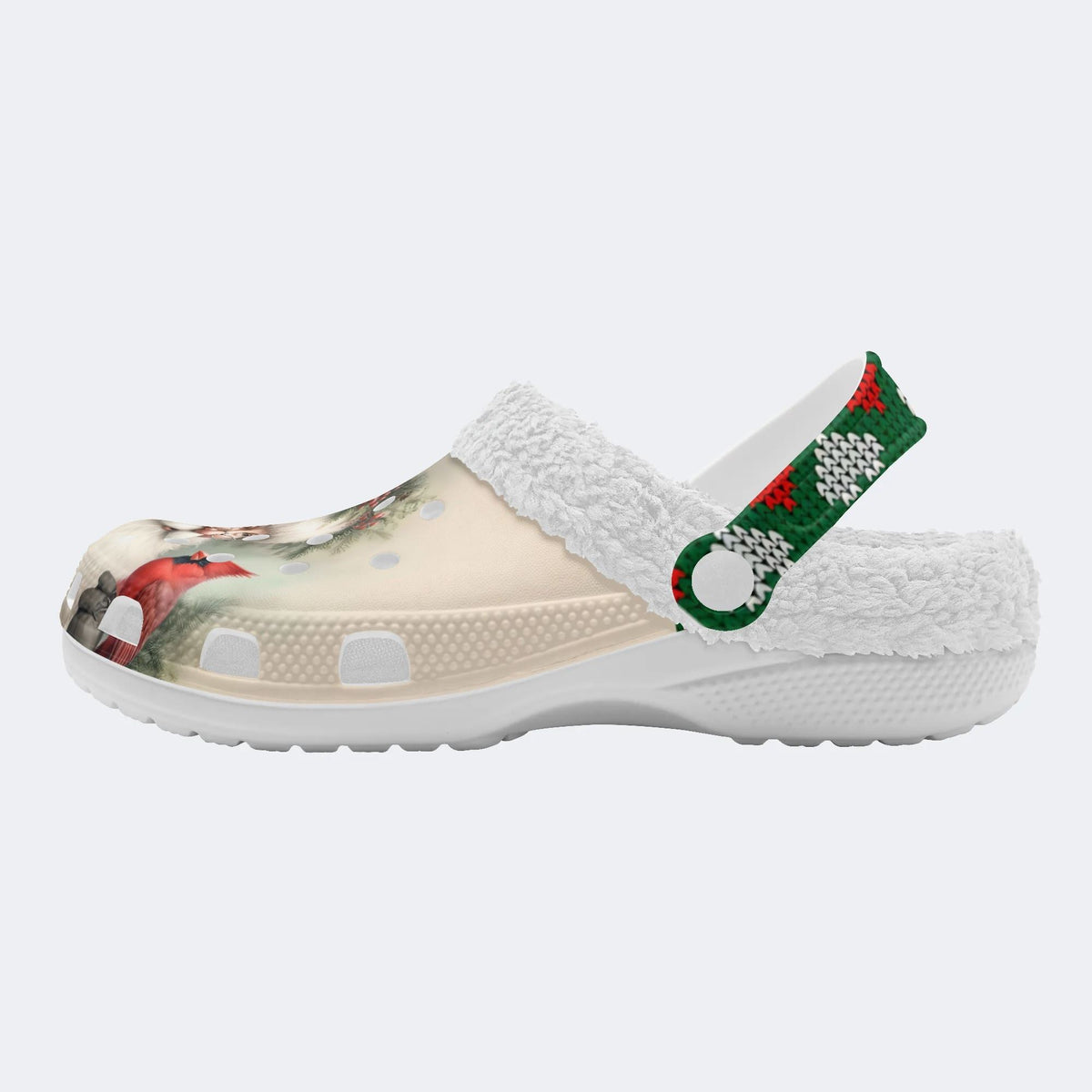 Funny Santa Claus Print - Fur Lined Slippers/Sandals