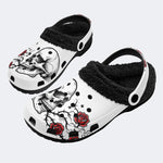 Skull Thorn Rose - Fur Lined Slippers/Sandals