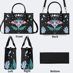 Death Moth Under The Stars - Leather Handbag