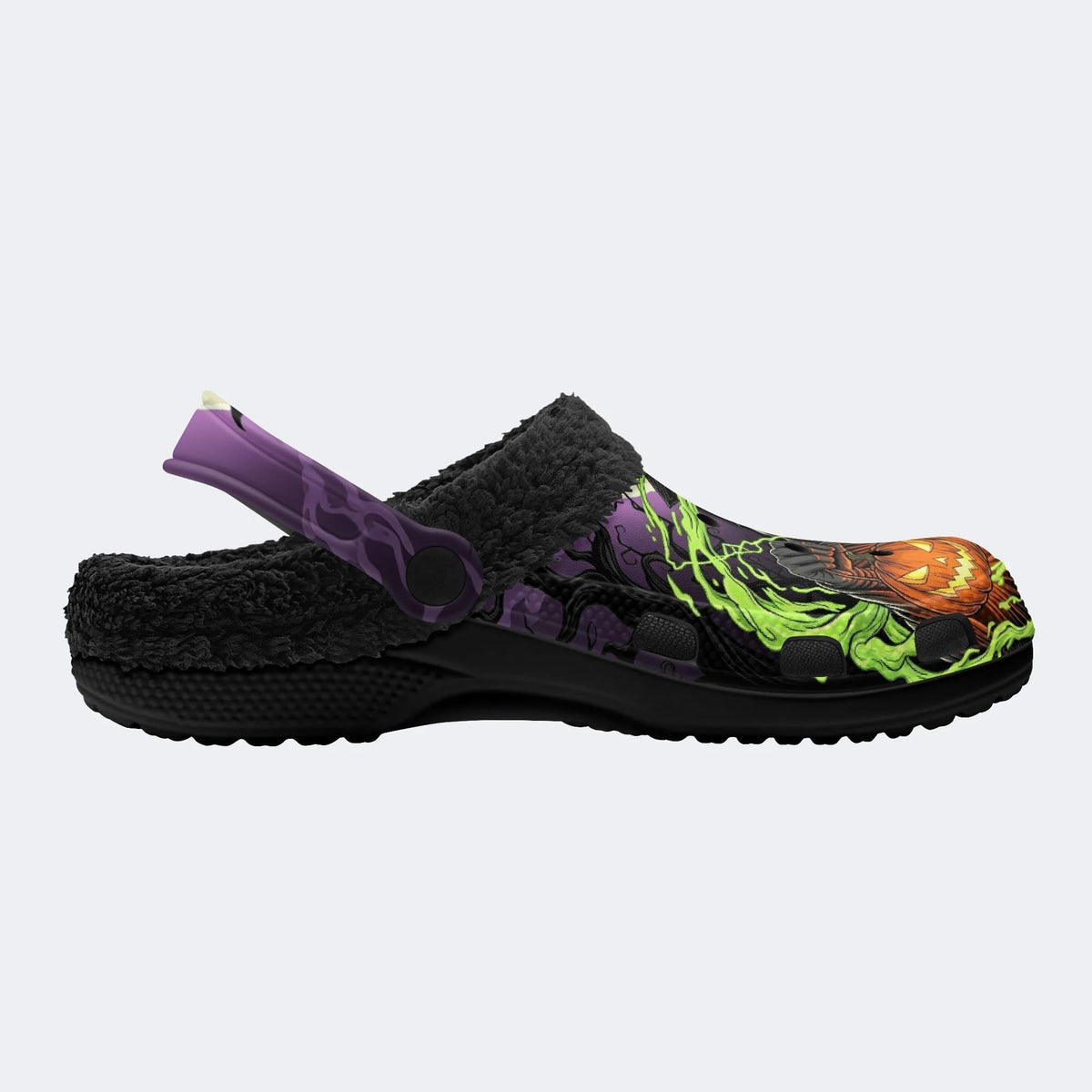 Lightning Scream Ghost‑ Fur Lined Slippers/Sandals