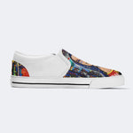 Unisex Retro Graffiti Art Print - Slip On Shoes